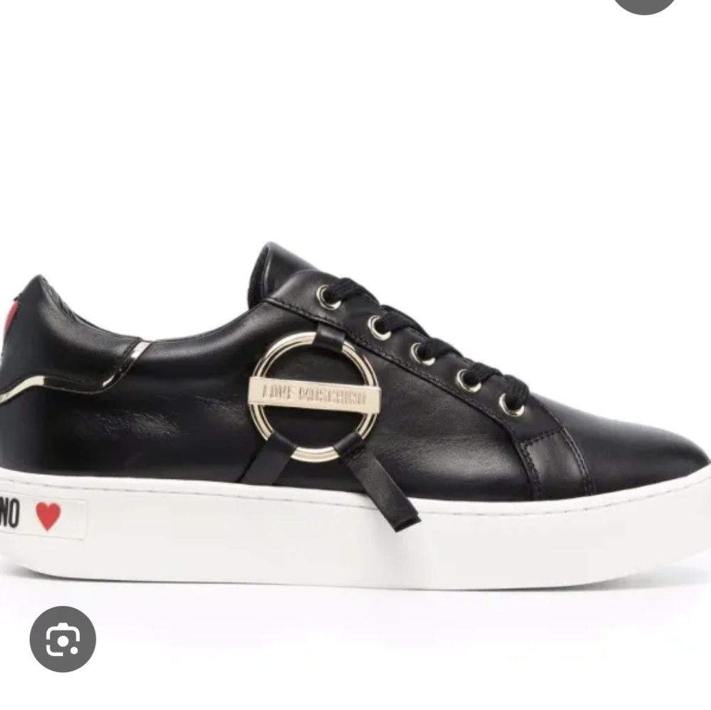 Love Moschino Black Sneakers with Gold Detail